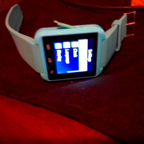 Aqua Blue Digital Phone Watch Worn Once All functions work as seen in pi… - Picture 3 of 8